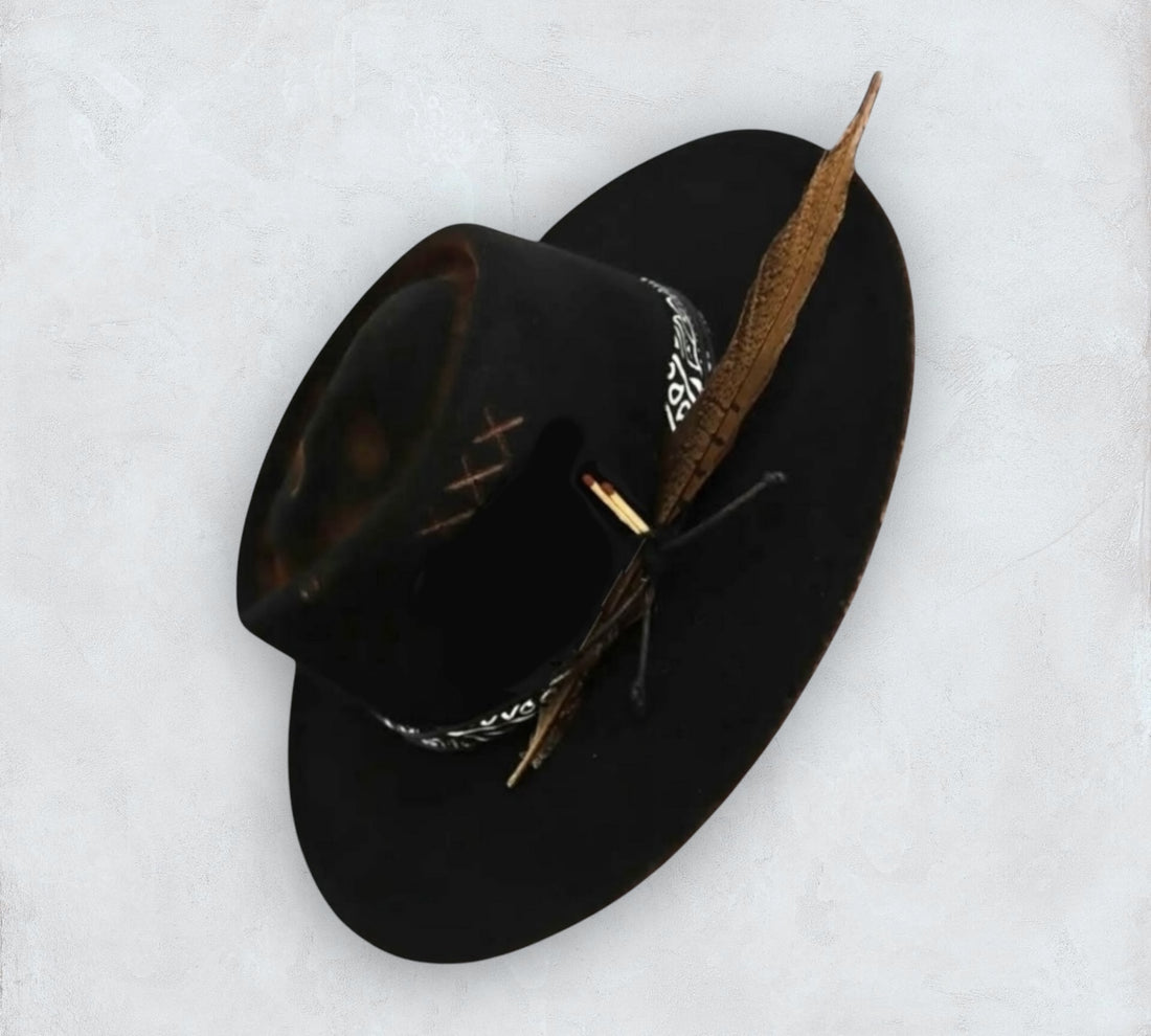Black Fedora Hat from Ecuador. Perfect sun protection.  Highest quality hat made of felt in color black. Handmade Sun hat for men and women.