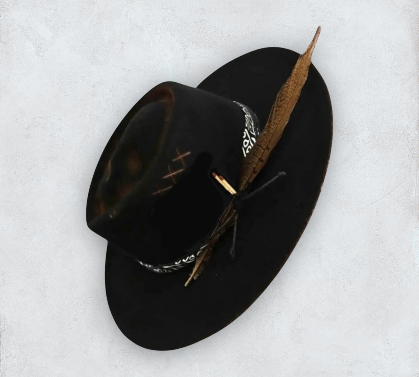 Black Fedora Hat from Ecuador. Perfect sun protection. Highest quality hat made of felt in color black. Handmade Sun hat for men and women.