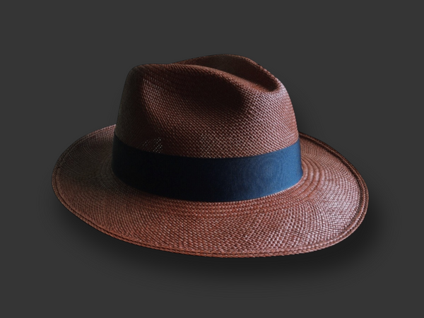 GENUINE PANAMA HAT With Attached Brown SILK Ribbon Natural Straw Panama Hat with Brown Ribbon | In stock! | Fawler main image 3