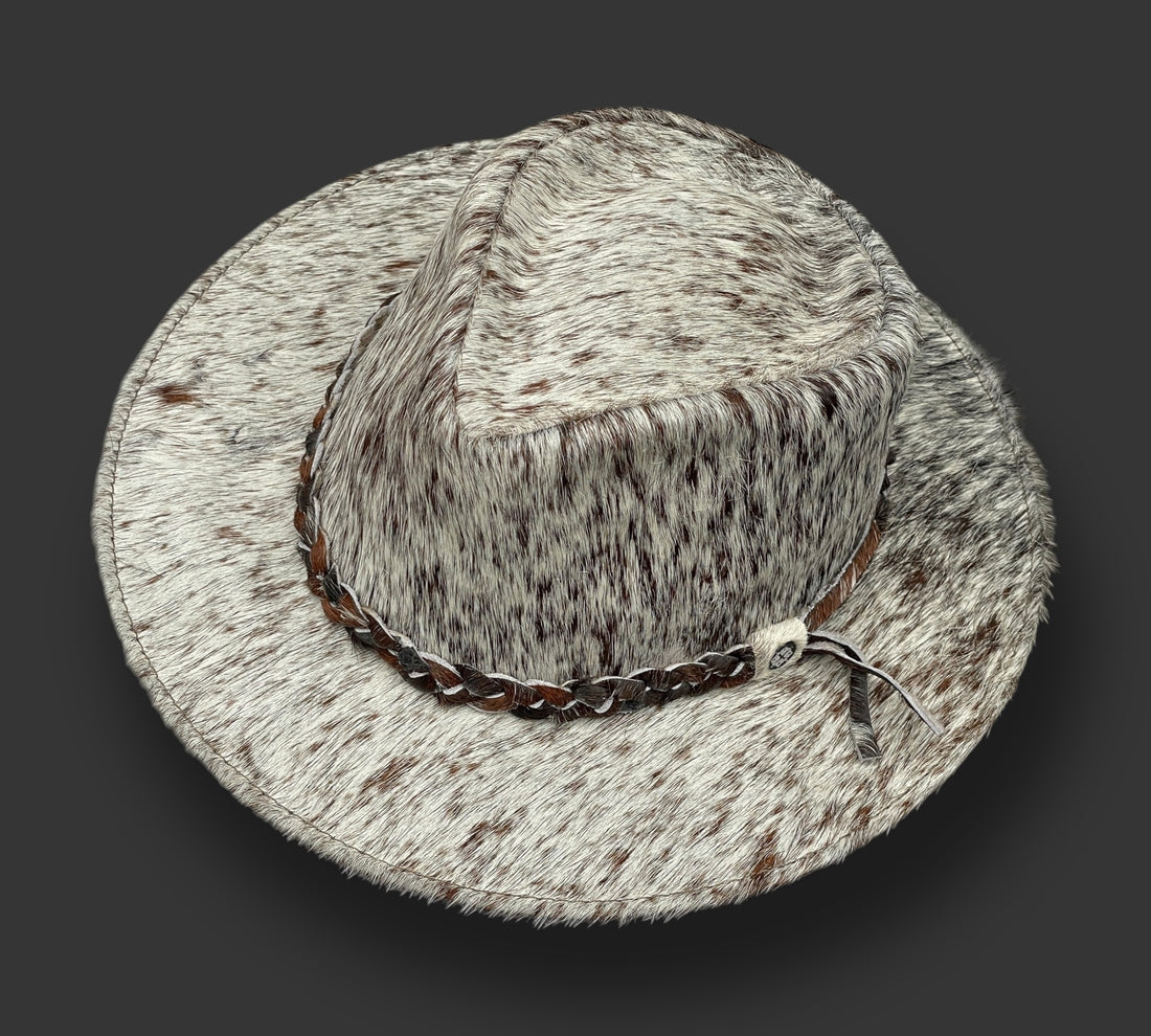 Cowhide Fedora Hat from Ecuador. Perfect sun protection.  Highest quality hat. Handmade hat for men and women.
