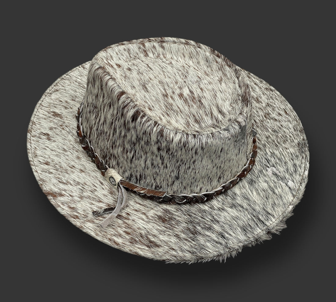 Cowhide Fedora Hat from Ecuador. Perfect sun protection.  Highest quality hat. Handmade hat for men and women.