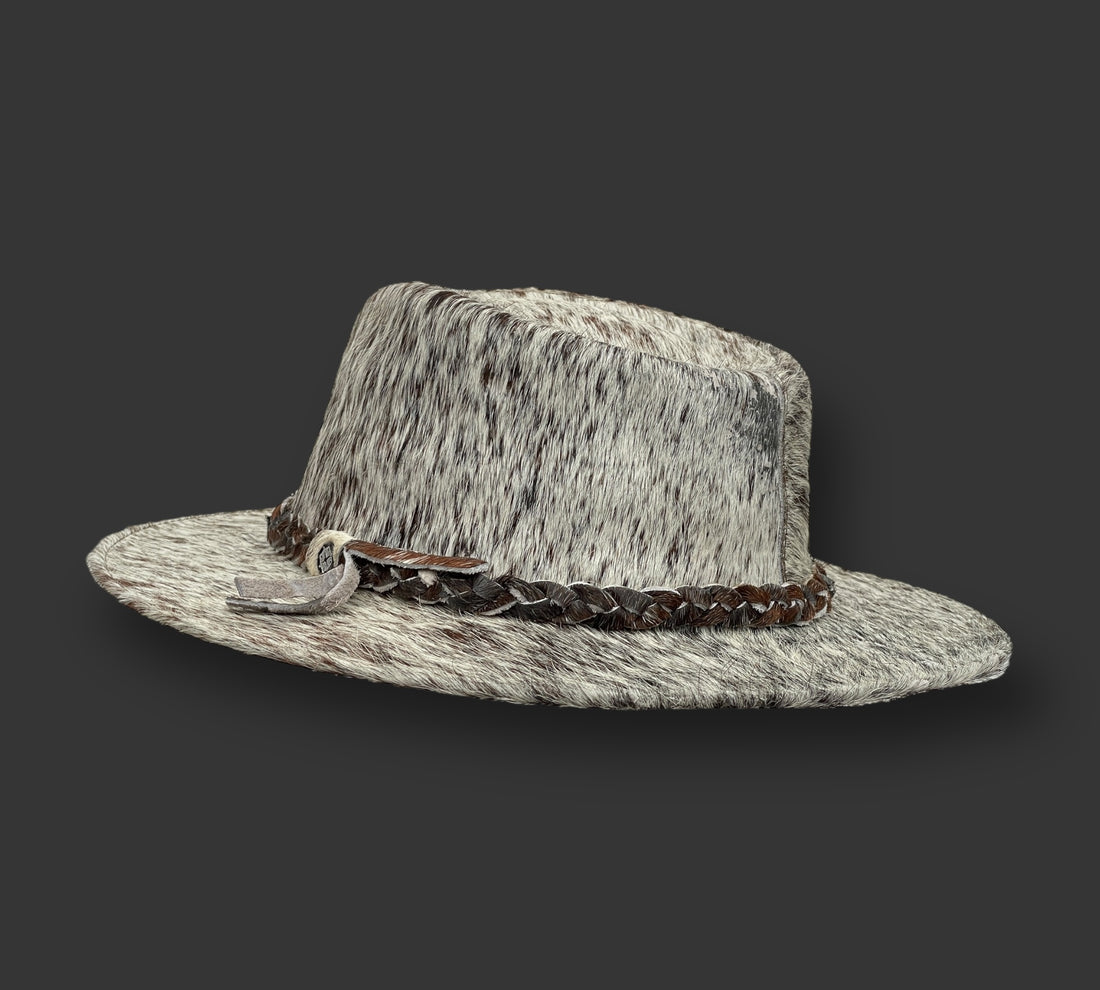Cowhide Fedora Hat from Ecuador. Perfect sun protection.  Highest quality hat. Handmade hat for men and women.