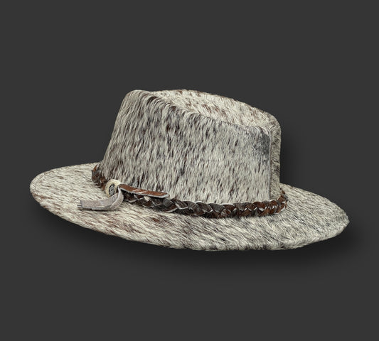 Cowhide Fedora Hat from Ecuador. Perfect sun protection.  Highest quality hat. Handmade hat for men and women.