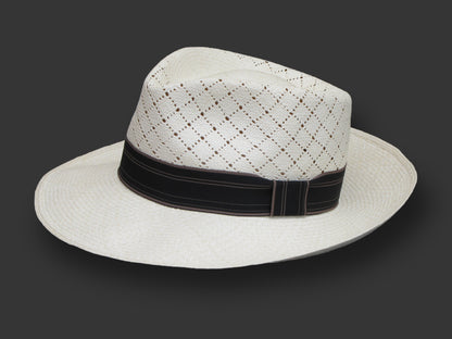 Genuine Vented Panama Hat from Montecristi "Fedora  Ventilated" Rombo