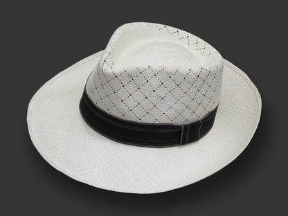 Genuine Vented Panama Hat from Montecristi "Fedora  Ventilated" Rombo