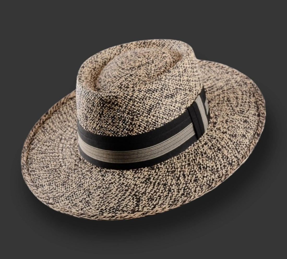 Panama Hat Gambler black natural - TomHats